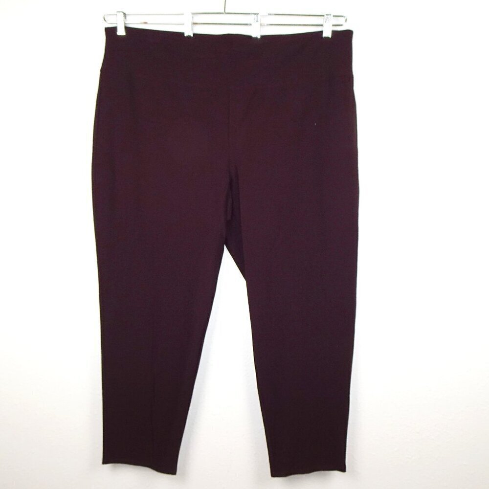 Eileen Fisher Slim Pants Women's Plus Size 3X Purple Stretch High Waist